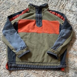 Fat Face Kids Olive and Rust Pullover Jacket